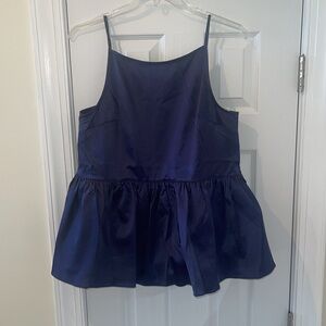 Anthropologie Silky Babydoll Top. Navy
